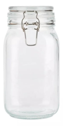 Contenedor Vidrio Hermético Tapa Clip 1.5 Lt Frasco Brocal