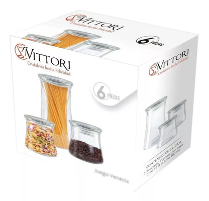 Set De 3 Frascos Especieros Vidrio Con Tapa Organizador