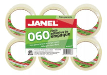 6 Cinta Adhesiva Empacar Janel 060 Transparente 44x40m Rollo