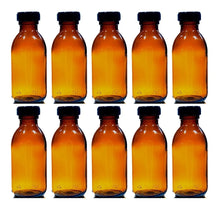 10 Pack Frasco Vidrio Botella Envase Ambar Jarabe 125ml Tapa