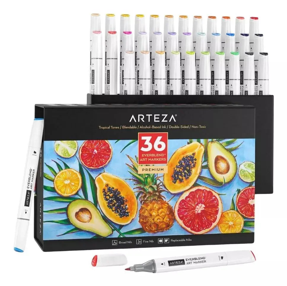 36 Rotuladores Tonos Tropicales Arteza Everblend Ultra Art - Coveme - vista lateral