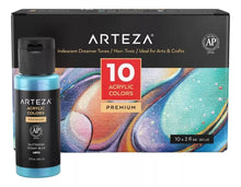 Set De 10 Botes De Pintura Acrilica Arteza 60ml C/u