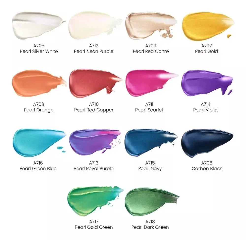 14 Botes De Pinturas Acrilicas Arteza Aperladas 60 Ml C/u - Coveme - detalle