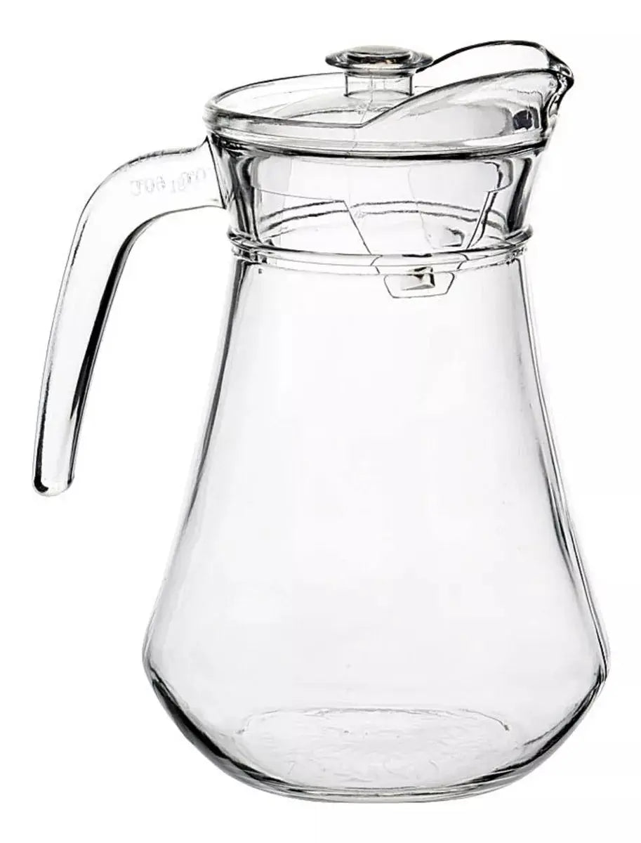 Jarra Vidrio Grande Tapa 1.5 Litros jarras Agua Cristal - Vittori - vista lateral