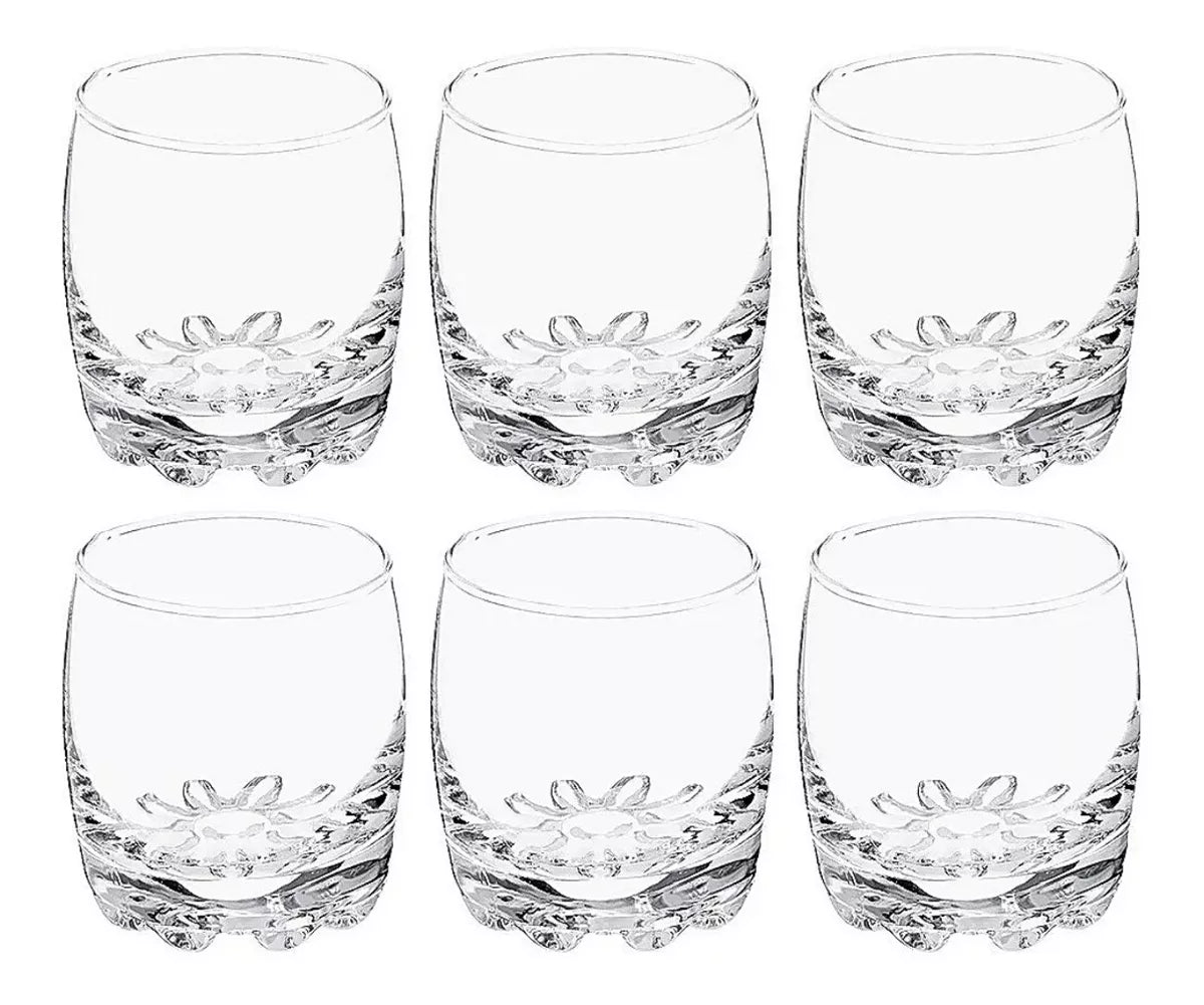 6 Pack Vaso Tequilero Shot Mezcal Vidrio Cristal Muela