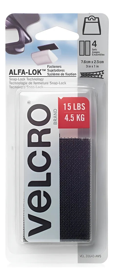 Velcro® Tiras Adhesivas Alta Resistencia, Pack 4 Piezas