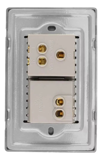 Placa Cordoba Apagador C/contacto Sanelec Inoxidable 4632 - Sanelec - detalle