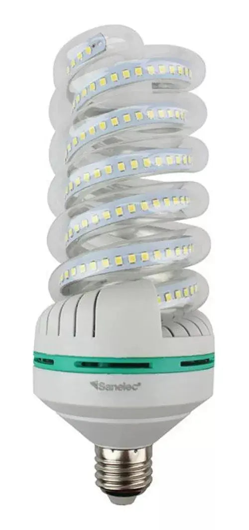 Foco Led Tipo Twister Sanelec Luz Fria 40 W Base E27 3400lm - Sanelec - vista lateral