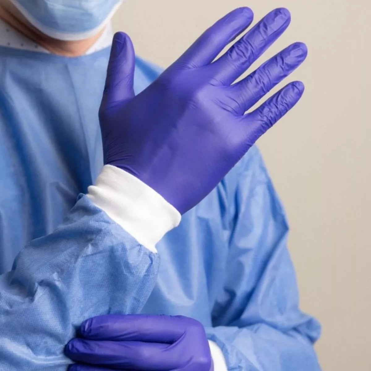 100 Guante Nitrilo Desechables Libre Latex No Esteril Alyger - Marchante MX