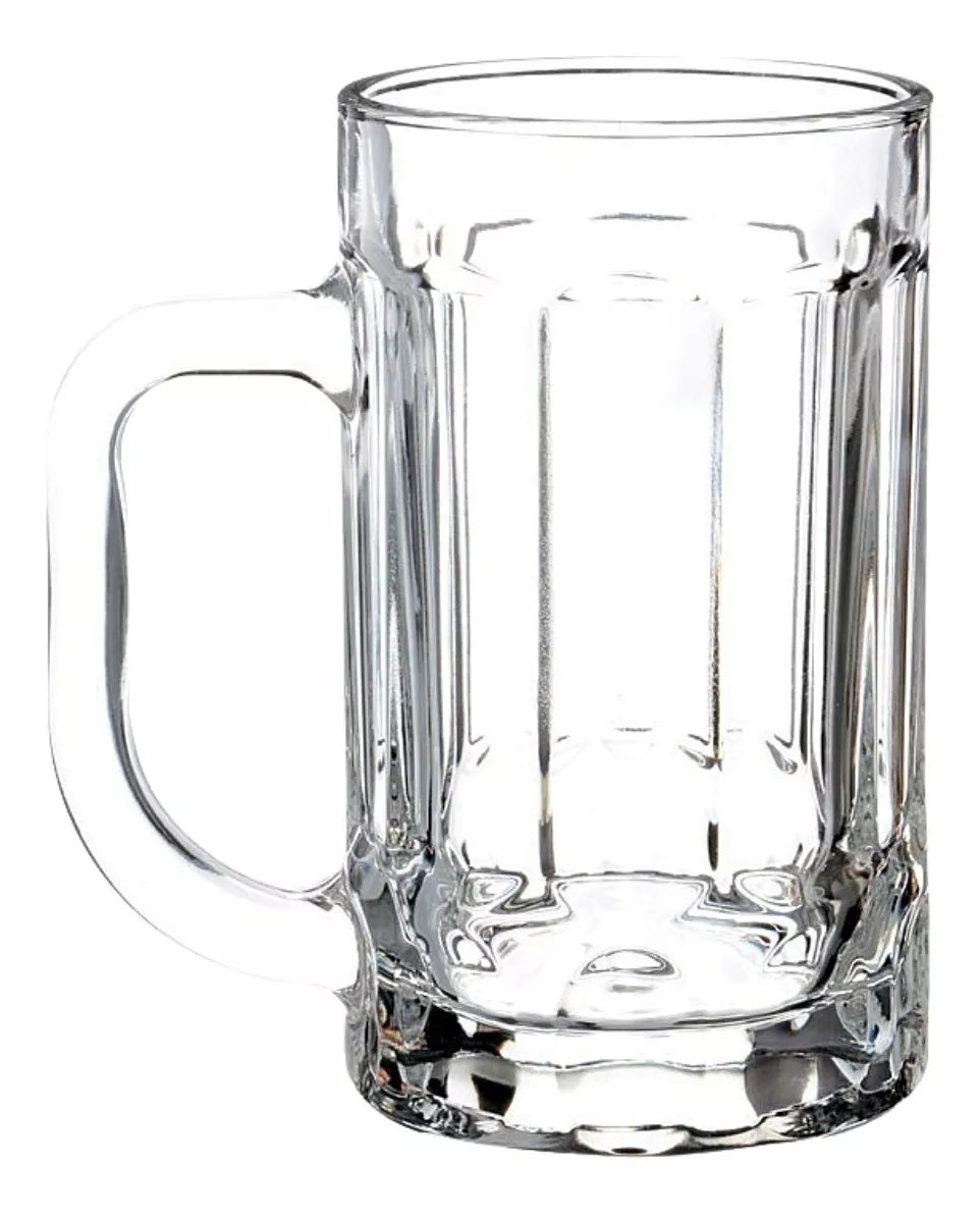 2pz Tarro Cervecero Líneas 400ml Micheladas Vaso Vidrio - Marchante MX