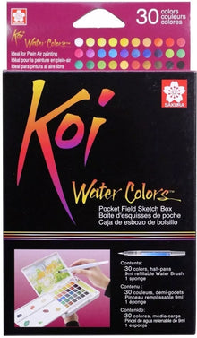 Acuarelas Sakura Koi 30 Tabletas Pastel + Pincel De Regalo
