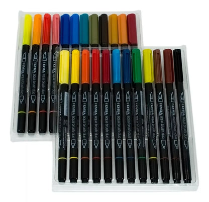 Set 24 Aqua Brush Duo Rotulador Lyra Doble Punta Marcadores