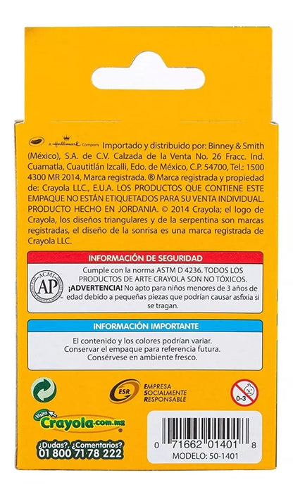 Caja 12 Gises Amarrillos Crayola Antipolvo Escolar Pizarrón
