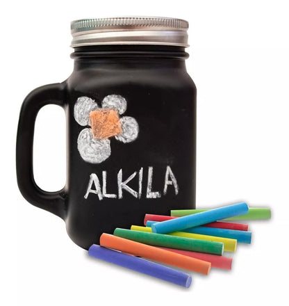 6 Pack Mason Jar Personalizar Con Gis Tarros Envas Pizarra