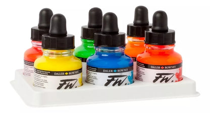 Set 6 Tinta Acrílica Líquida Fw Artist Daler Rowney 29.5ml Color Colores Neón