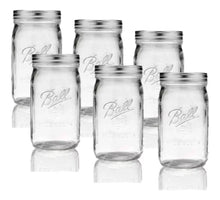 6pz Frascos Vidrio Mason Jar Ball 32 Oz Boca Ancha Original