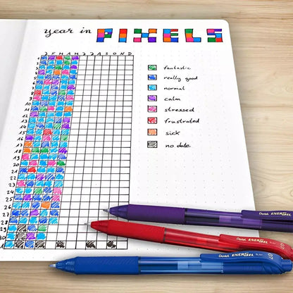 12 Boligrafo Retractil Pentel Energel Bl107 Tinta Gel 0.7mm - Pentel - accesorios