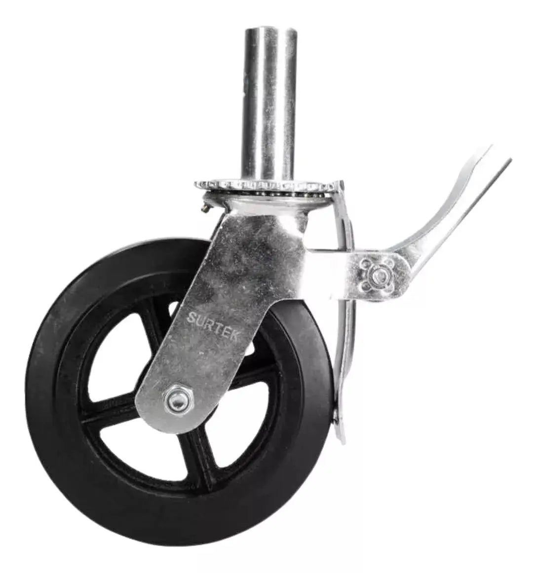 Pack 4 Rodajas/ruedas Hule Surtek Freno 8 Pulgadas Andamio - Lock