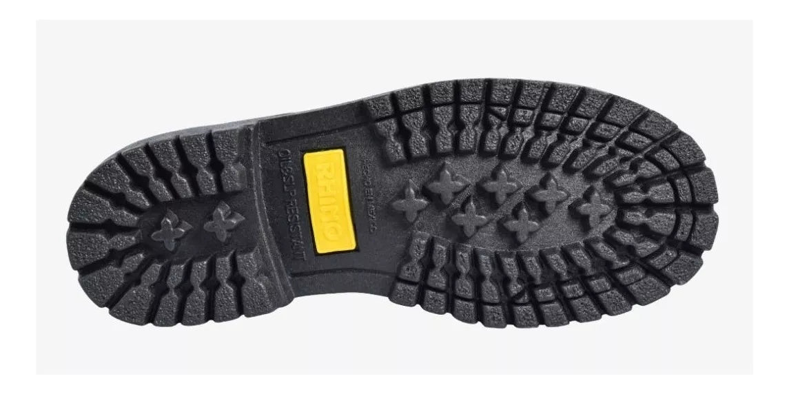 Bota Piel Trabajo Industrial Rhino Negra Dieléctrica Puntera