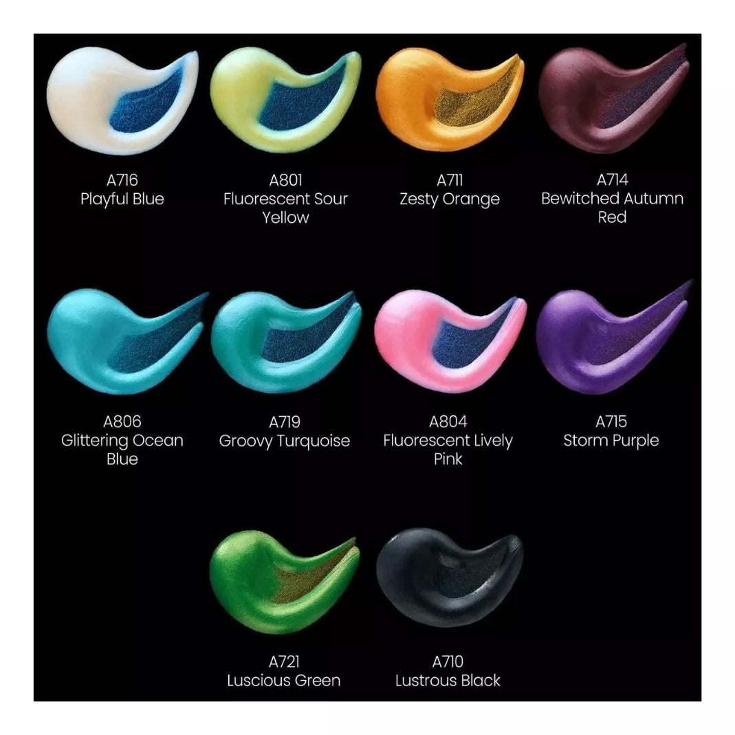 Set De 10 Botes De Pintura Acrilica Arteza 60ml C/u