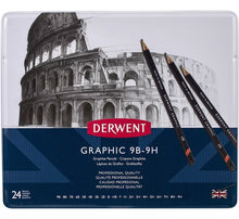 Lápices Dibujo 24 Piezas Derwent Grafito Graphic 9b - 9h