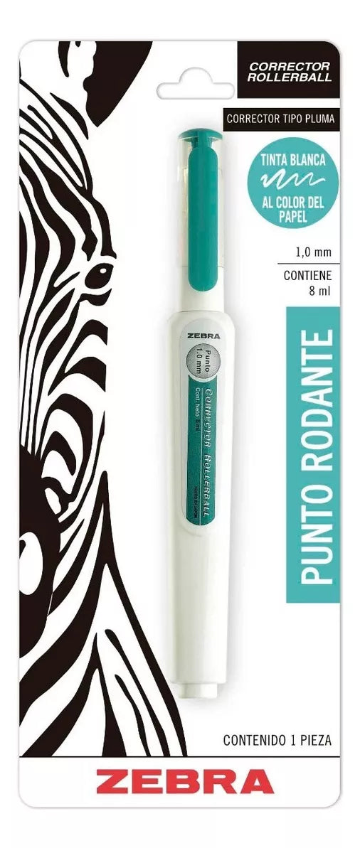 1 Pieza Corrector Zebra Escolar Liquido Tipo Pluma