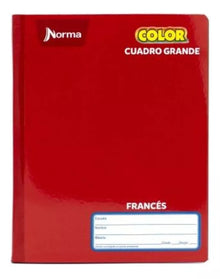 Cuaderno Frances 100hjs Norma Color 360 Cosido Cuadro Grande