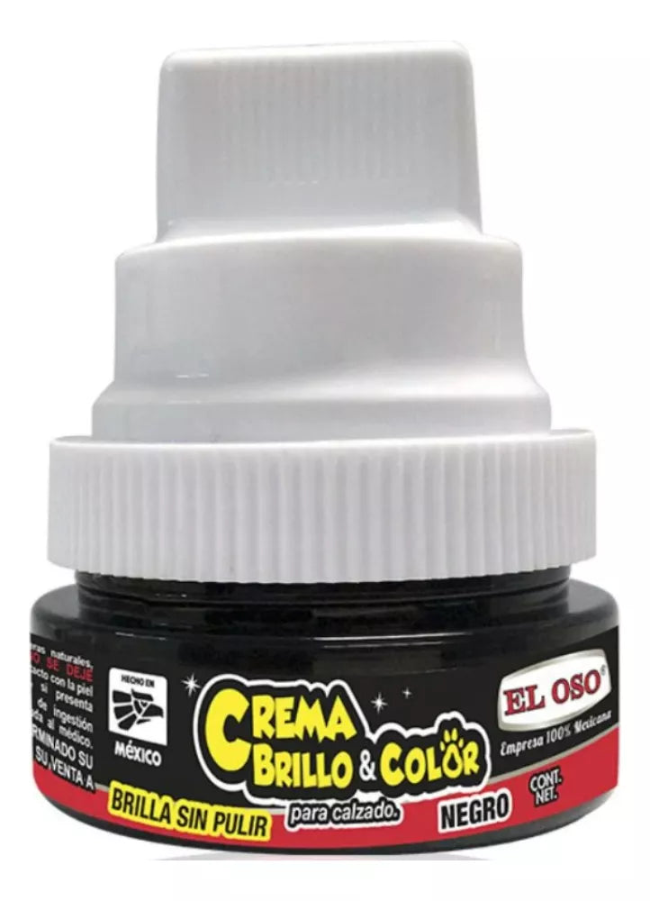 Crema Calzado El Oso Brillo Color Negro 60g Limpieza