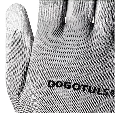 6pz Guante Nylon Palma Recubierta Poliuretano Dogotuls Gris