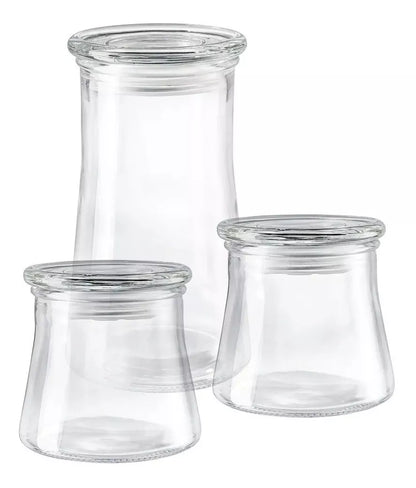 Set De 3 Frascos Especieros Vidrio Con Tapa Organizador