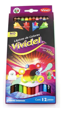 Lápices de Colores Redondos Vinci Vividel 12 Piezas