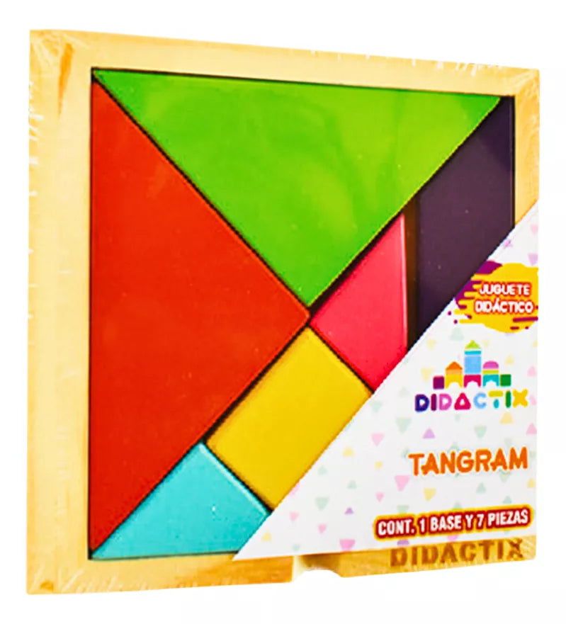 Tangram Dix Madera Chico Didactico Escolar Infantil