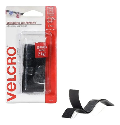 Velcro® Cinta Sujetadora con Adhesivo de 90 x 1.9cm, color Negro