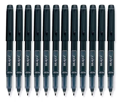 Caja 12 Marcadores Bravo Pilot Tinta Liquida Punto Fino