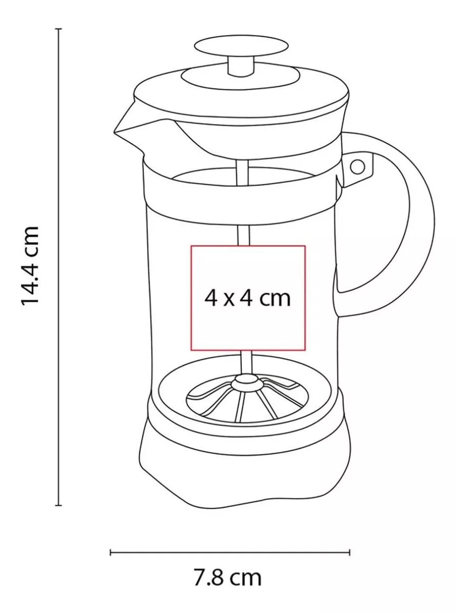 6 Pzs Cafetera Prensa Francesa 350ml Vidrio Embolo Cafe Te