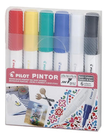 6 Marcadores Creativos Pilot Pintor Punto Extra Fino Colores