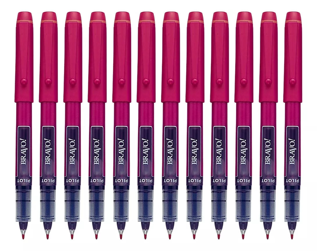 Caja 12 Marcadores Bravo Pilot Tinta Liquida Punto Fino
