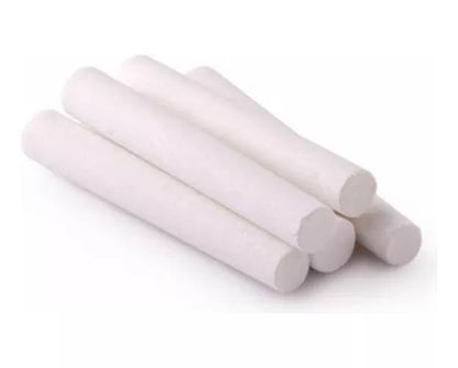 Caja 12 Gises Moldeados Color Blanco Baco Tizas Pizarron