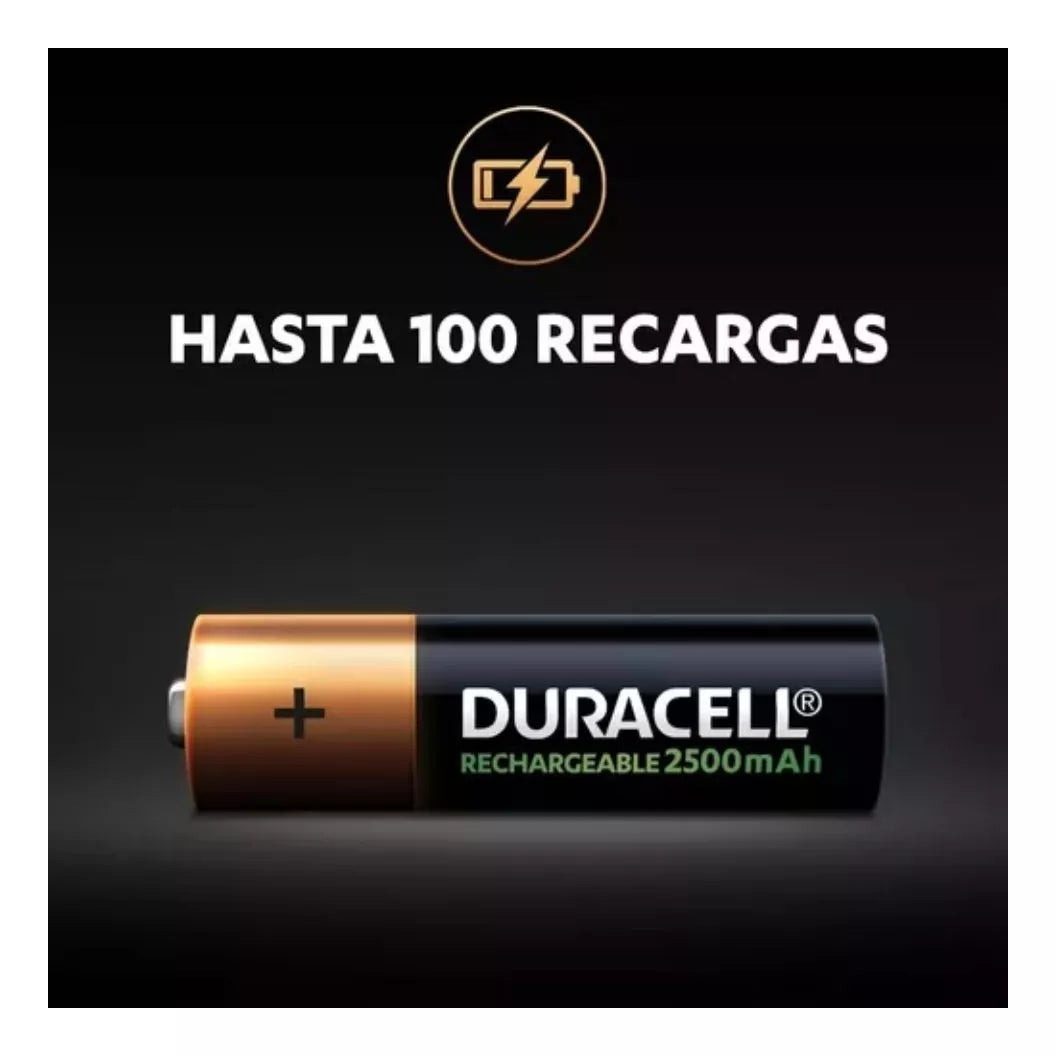 Pack 4 Pilas Recargables Aa Duracell De 2500 Mah 1.2v