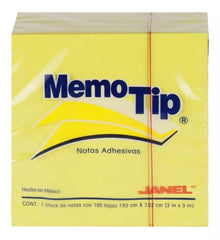 6 Notas Adhesivas Amarillas Memotip 100c/u Block 7.62x7.62cm