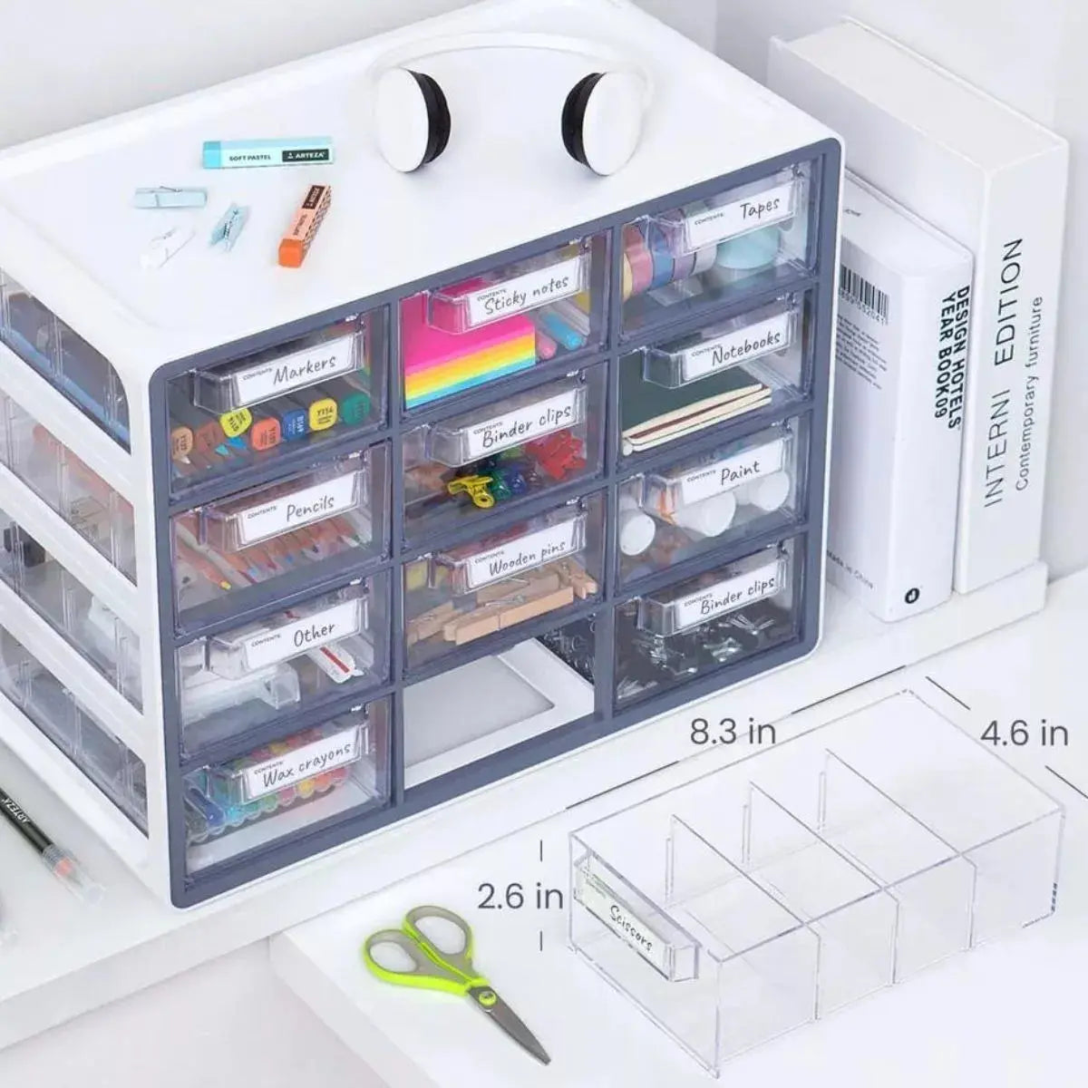 Gabinete Organizador Oficina Escritorio 12 Cajones Arteza - Coveme - vista trasera