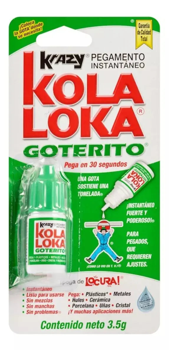 Pegamento Instantaneo Goterito Kola Loka 3.5g Sin Manchas - Kola loka - vista trasera