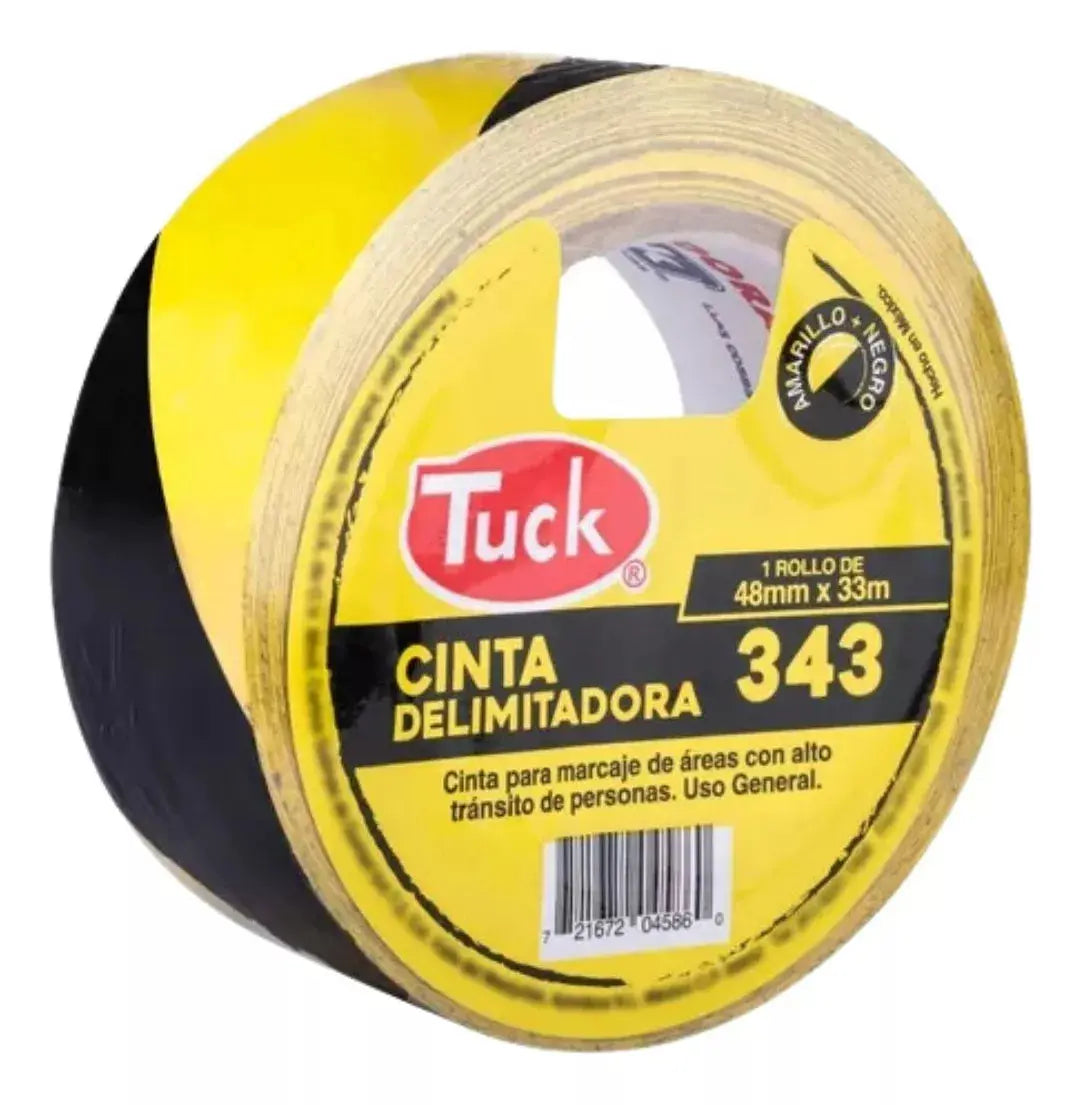 Cinta Delimitadora Area Tuck 48mmx33m Amarillo/negro Marcaje - Tuck