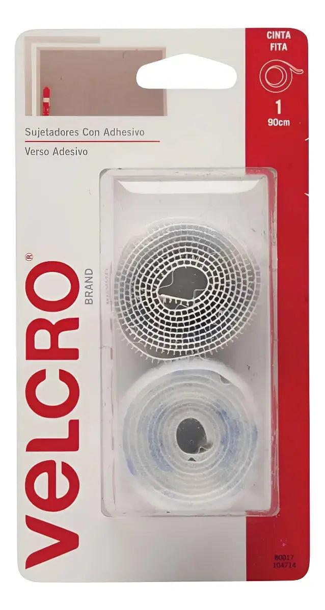 Cinta Sujetadora con Adhesivo de 90 x 1.9cm 1 juego Blanco Velcro - Velcro