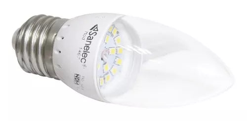 Foco Led 4w Sanelec Tipo Vela Luz Cálida Base E27