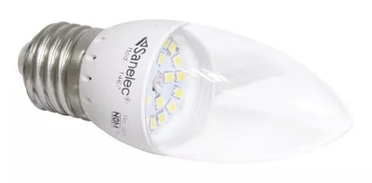 Foco Led 4w Sanelec Tipo Vela Luz Cálida Base E27
