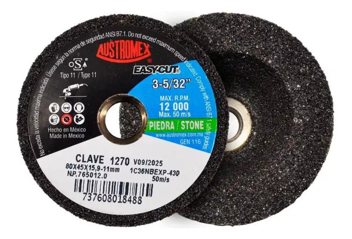 Copa Abrasiva Desbaste Austromex Grano 36 32'' Piedra Lijar - Marchante MX