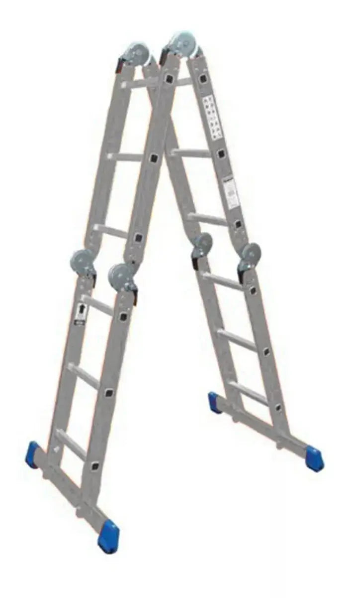Escalera De Aluminio Multipropósito Peldaños 706633 Gris - Politec - vista lateral
