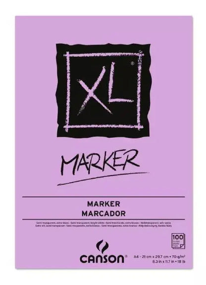 Block Canson Arte Xl Marker Especial Marcador 21x29.7 Cm 70g - Canson - empaque