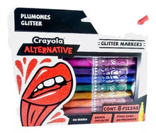 8 Plumones Glitter Alternative Markets No Tóxico Crayola